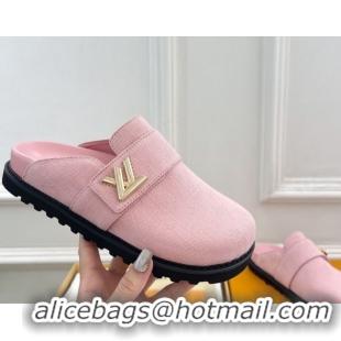 Popular Style Louis Vuitton LV Cosy Comfort Mules in Monogram Denim Pink 2025 1AGVOO