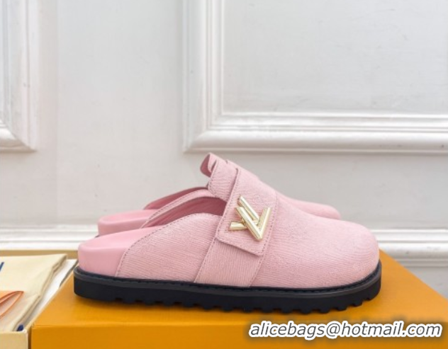 Popular Style Louis Vuitton LV Cosy Comfort Mules in Monogram Denim Pink 2025 1AGVOO