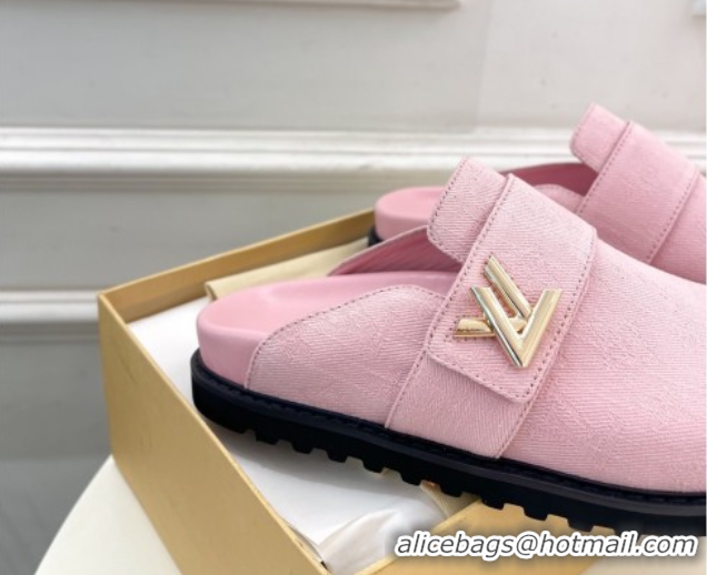 Popular Style Louis Vuitton LV Cosy Comfort Mules in Monogram Denim Pink 2025 1AGVOO