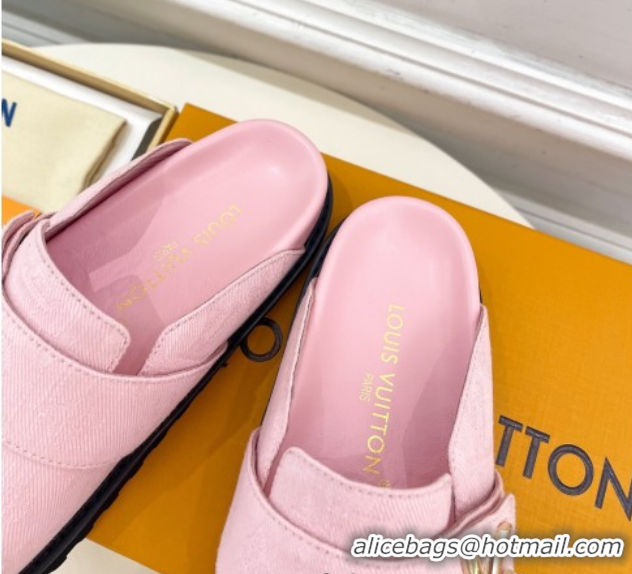 Popular Style Louis Vuitton LV Cosy Comfort Mules in Monogram Denim Pink 2025 1AGVOO