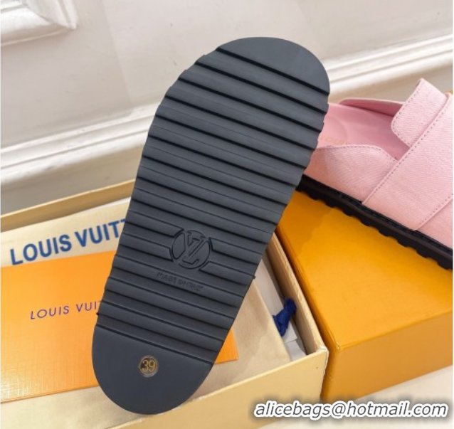 Popular Style Louis Vuitton LV Cosy Comfort Mules in Monogram Denim Pink 2025 1AGVOO