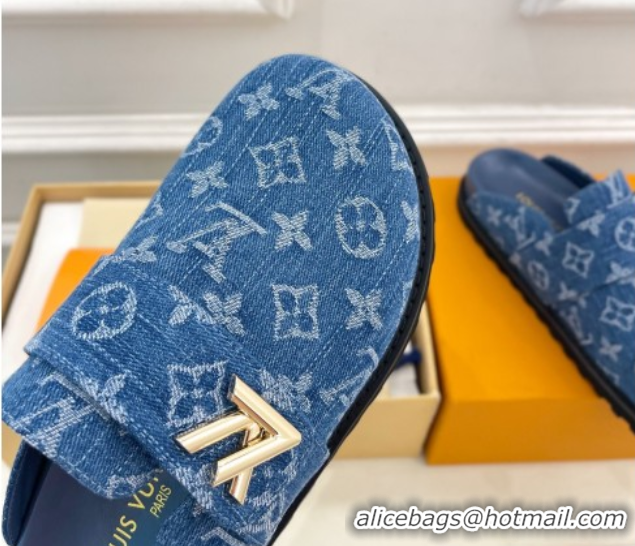 Trendy Design Louis Vuitton LV Cosy Comfort Mules in Monogram Denim Blue 2025 1AGVOO