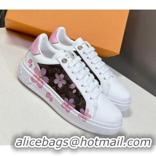 Hot Style Louis Vuitton Time Out Sneakers in Cherry Bloom Print 2025 LV042203