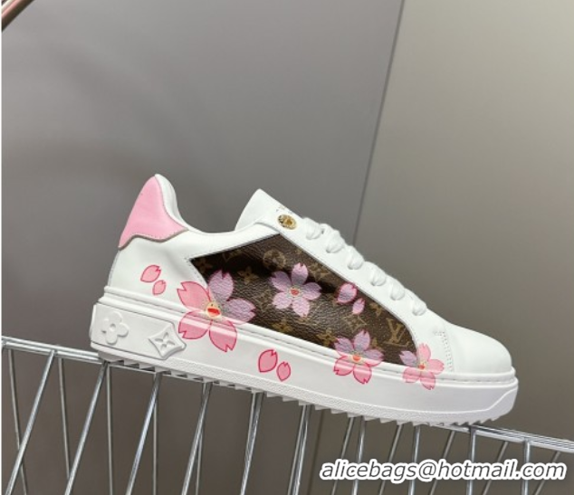 Hot Style Louis Vuitton Time Out Sneakers in Cherry Bloom Print 2025 LV042203
