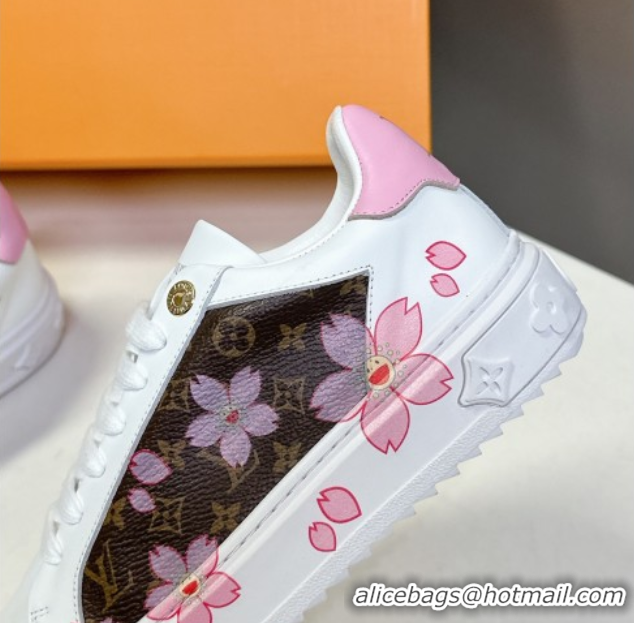 Hot Style Louis Vuitton Time Out Sneakers in Cherry Bloom Print 2025 LV042203