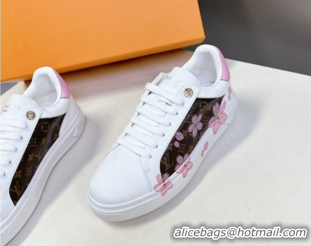 Hot Style Louis Vuitton Time Out Sneakers in Cherry Bloom Print 2025 LV042203