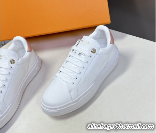 Good Quality Louis Vuitton Time Out Sneakers in White Leather with Vivienne Hangs 2025 LV042203