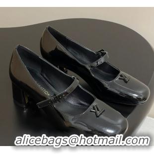 Luxury Louis Vuitton Swing Mary Janes Pumps 5.5cm in Patent Leather Black 2025 1AGUO5