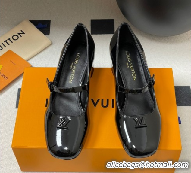 Luxury Louis Vuitton Swing Mary Janes Pumps 5.5cm in Patent Leather Black 2025 1AGUO5