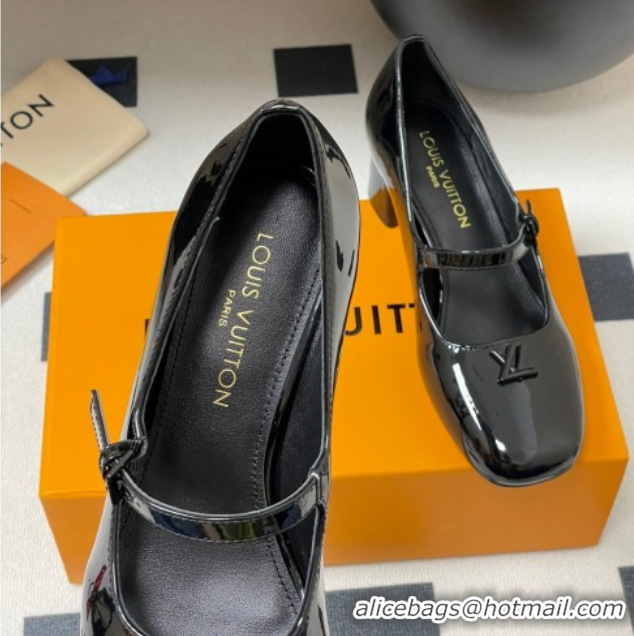 Luxury Louis Vuitton Swing Mary Janes Pumps 5.5cm in Patent Leather Black 2025 1AGUO5