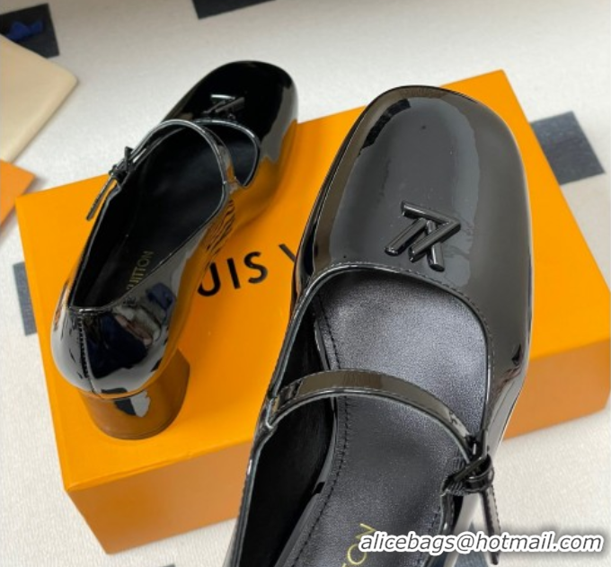 Luxury Louis Vuitton Swing Mary Janes Pumps 5.5cm in Patent Leather Black 2025 1AGUO5