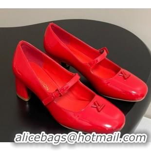 Luxurious Louis Vuitton Swing Mary Janes Pumps 5.5cm in Patent Leather Red 2025 1AGUO5