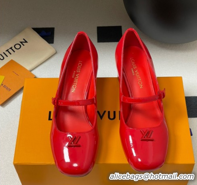 Luxurious Louis Vuitton Swing Mary Janes Pumps 5.5cm in Patent Leather Red 2025 1AGUO5