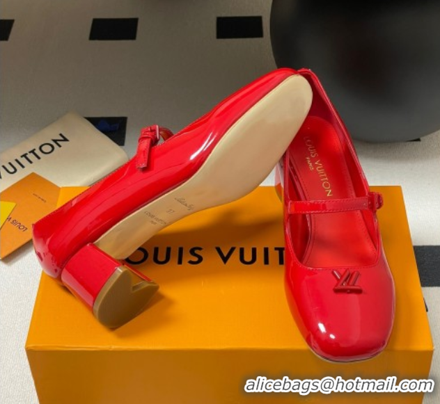 Luxurious Louis Vuitton Swing Mary Janes Pumps 5.5cm in Patent Leather Red 2025 1AGUO5