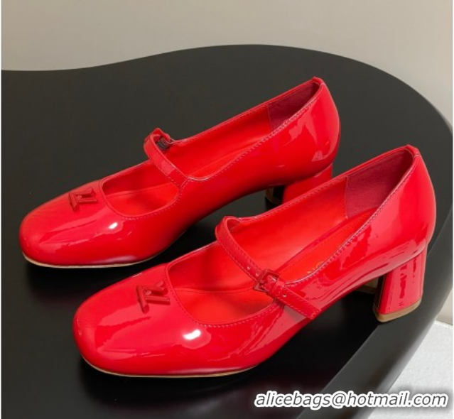 Luxurious Louis Vuitton Swing Mary Janes Pumps 5.5cm in Patent Leather Red 2025 1AGUO5