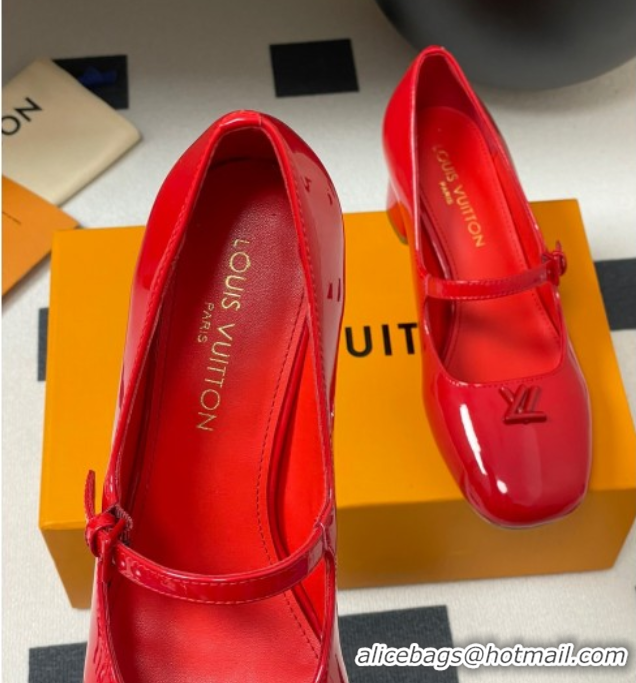 Luxurious Louis Vuitton Swing Mary Janes Pumps 5.5cm in Patent Leather Red 2025 1AGUO5