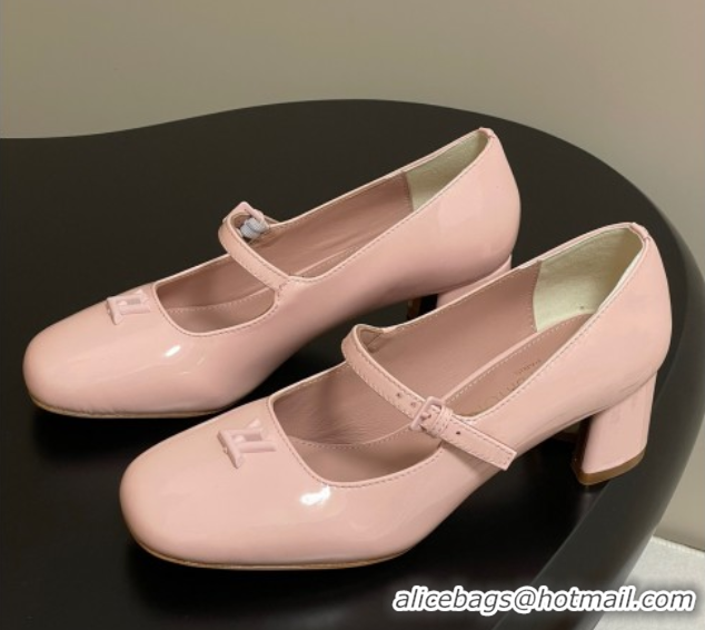 Good Looking Louis Vuitton Swing Mary Janes Pumps 5.5cm in Patent Leather Light Pink 2025 1AGUO5