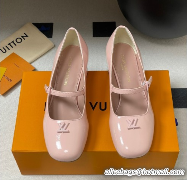 Good Looking Louis Vuitton Swing Mary Janes Pumps 5.5cm in Patent Leather Light Pink 2025 1AGUO5
