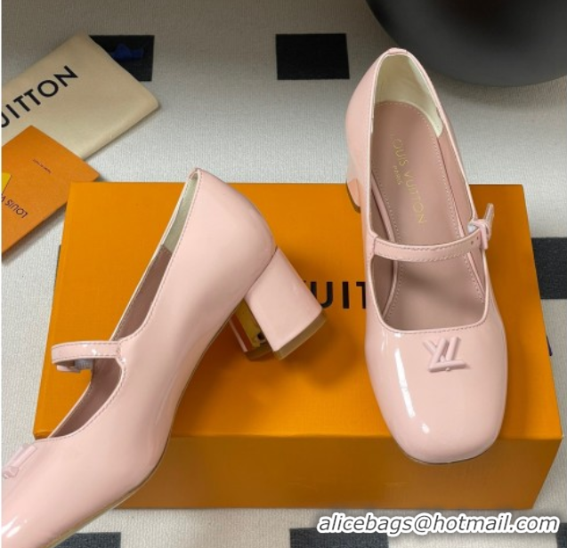 Good Looking Louis Vuitton Swing Mary Janes Pumps 5.5cm in Patent Leather Light Pink 2025 1AGUO5