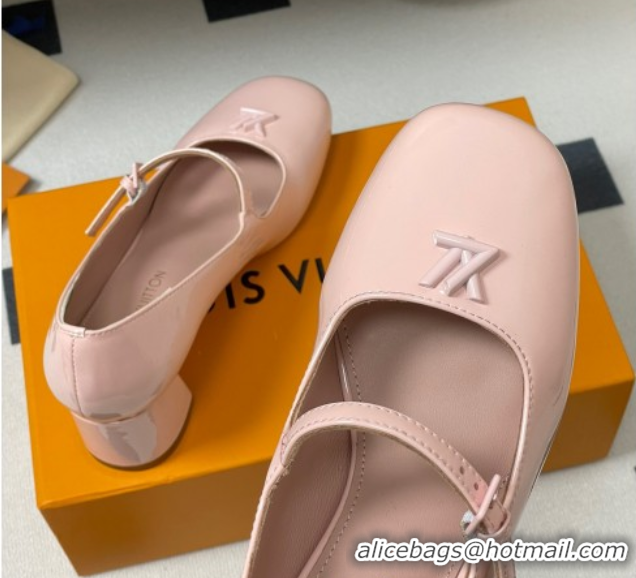 Good Looking Louis Vuitton Swing Mary Janes Pumps 5.5cm in Patent Leather Light Pink 2025 1AGUO5
