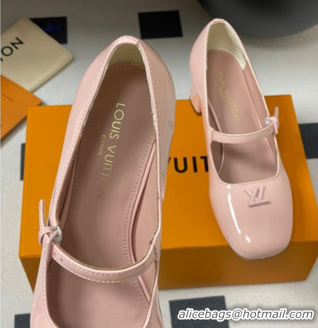 Good Looking Louis Vuitton Swing Mary Janes Pumps 5.5cm in Patent Leather Light Pink 2025 1AGUO5