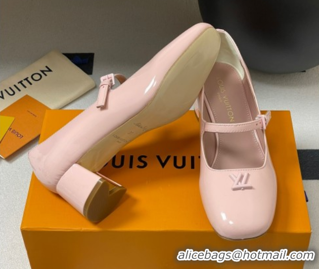 Good Looking Louis Vuitton Swing Mary Janes Pumps 5.5cm in Patent Leather Light Pink 2025 1AGUO5