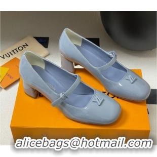Best Product Louis Vuitton Swing Mary Janes Pumps 5.5cm in Patent Leather Light Blue 2025 1AGUO5