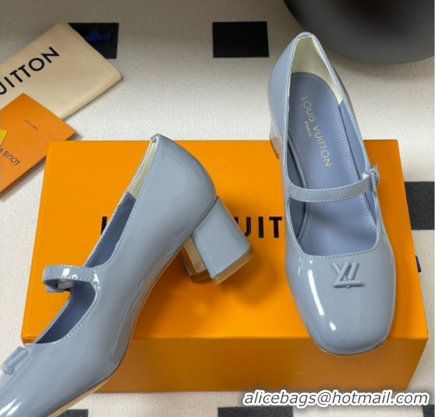 Best Product Louis Vuitton Swing Mary Janes Pumps 5.5cm in Patent Leather Light Blue 2025 1AGUO5