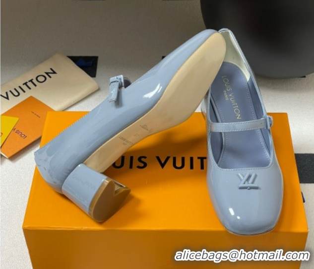 Best Product Louis Vuitton Swing Mary Janes Pumps 5.5cm in Patent Leather Light Blue 2025 1AGUO5