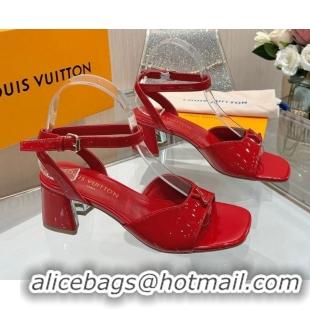 Best Price Louis Vuitton Swing Heel Sandals 5.5cm in Patent Leather Red 2025 1AGUTG