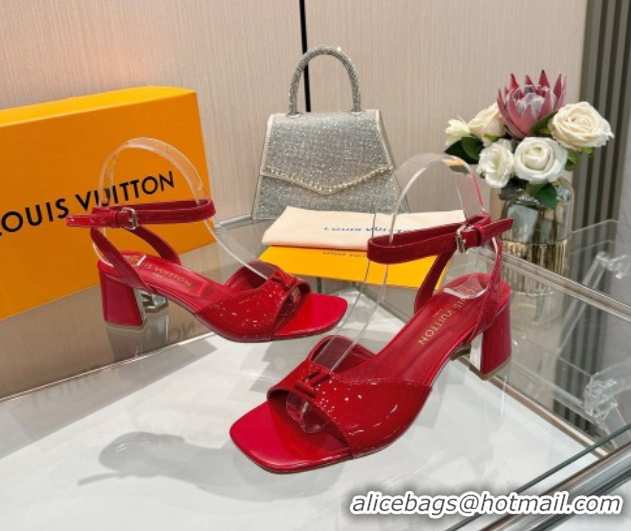 Best Price Louis Vuitton Swing Heel Sandals 5.5cm in Patent Leather Red 2025 1AGUTG