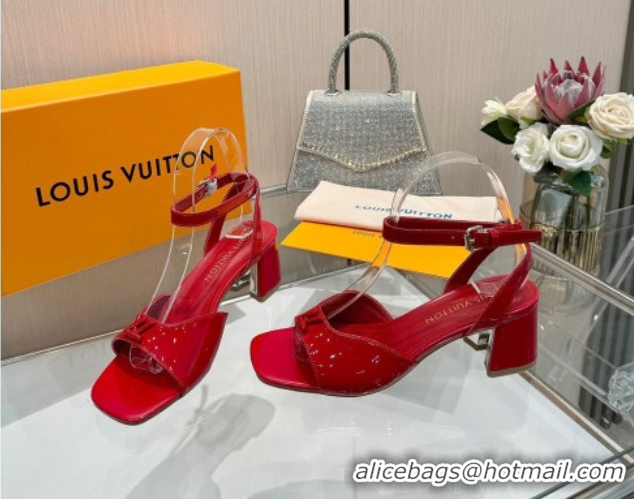 Best Price Louis Vuitton Swing Heel Sandals 5.5cm in Patent Leather Red 2025 1AGUTG