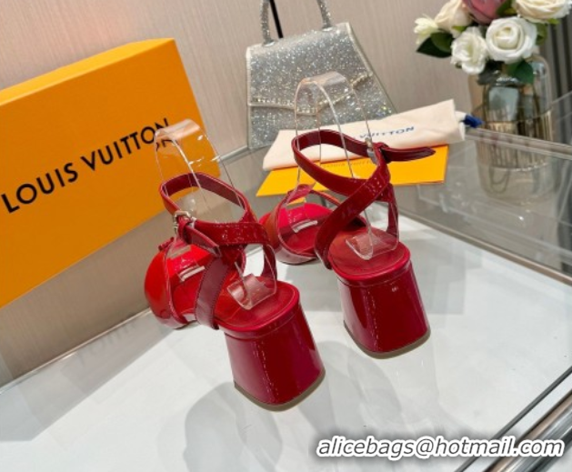 Best Price Louis Vuitton Swing Heel Sandals 5.5cm in Patent Leather Red 2025 1AGUTG