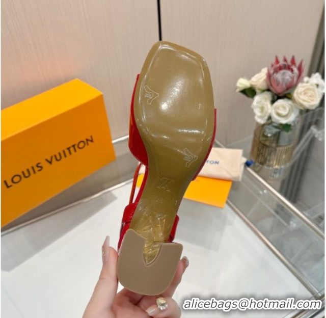 Best Price Louis Vuitton Swing Heel Sandals 5.5cm in Patent Leather Red 2025 1AGUTG