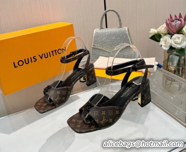 Cheap Price Louis Vuitton Swing Heel Sandals 5.5cm in Monogram Canvas Brown 2025 1AGUTG