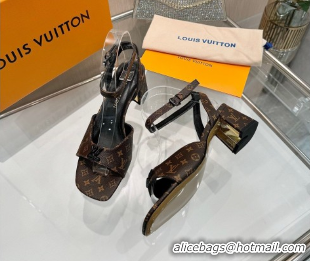 Cheap Price Louis Vuitton Swing Heel Sandals 5.5cm in Monogram Canvas Brown 2025 1AGUTG