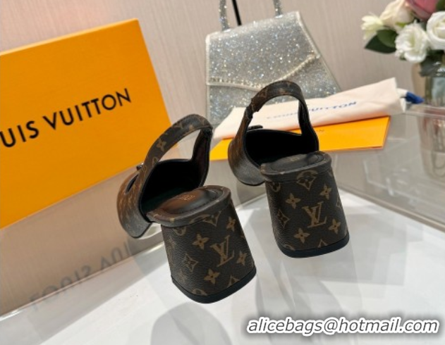 Classic Hot Louis Vuitton Swing Slingback Pump 5.5cm in Monogram Canvas Brown 2025 1AGTY9