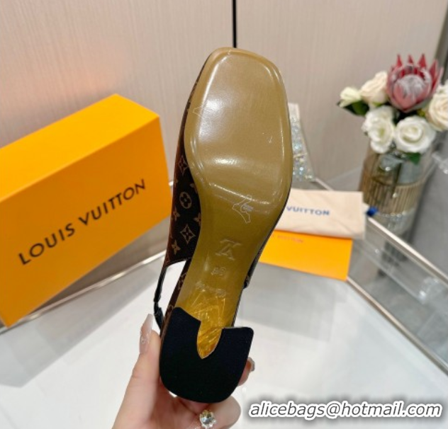 Classic Hot Louis Vuitton Swing Slingback Pump 5.5cm in Monogram Canvas Brown 2025 1AGTY9