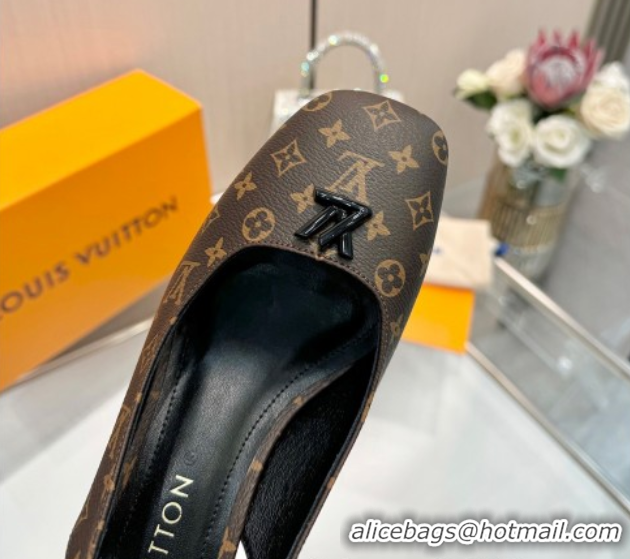 Classic Hot Louis Vuitton Swing Slingback Pump 5.5cm in Monogram Canvas Brown 2025 1AGTY9