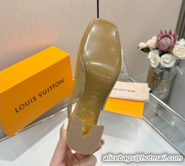 Stylish Louis Vuitton Swing Slingback Pump 5.5cm in Calf Leather Gold 2025 1AGTY9