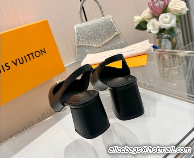 Durable Louis Vuitton Swing Slingback Pump 5.5cm in Calf Leather Black 2025 1AGTY9