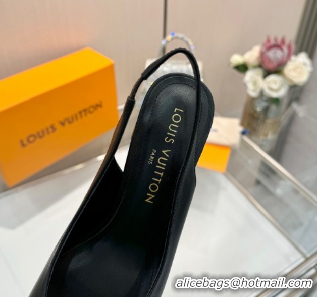 Durable Louis Vuitton Swing Slingback Pump 5.5cm in Calf Leather Black 2025 1AGTY9