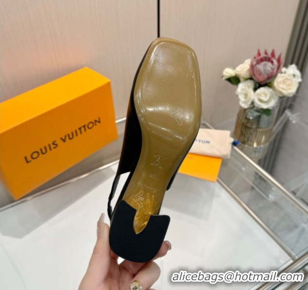 Durable Louis Vuitton Swing Slingback Pump 5.5cm in Calf Leather Black 2025 1AGTY9