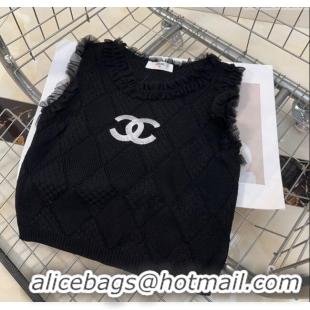​Good Taste Chanel Knit Vest with Falbala 0314 Black 2025