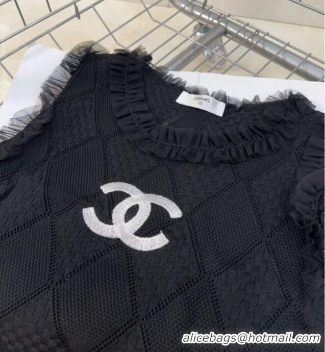 ​Good Taste Chanel Knit Vest with Falbala 0314 Black 2025
