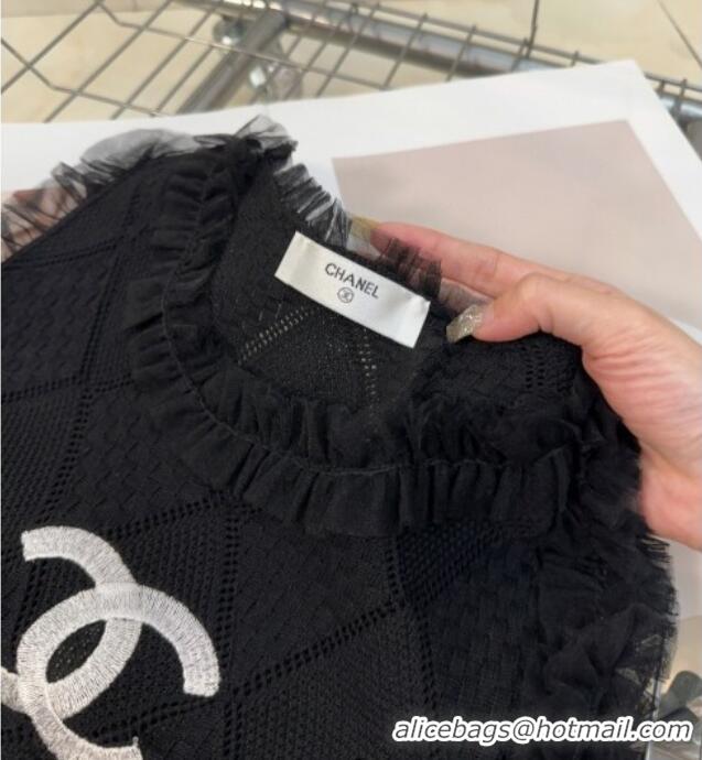 ​Good Taste Chanel Knit Vest with Falbala 0314 Black 2025