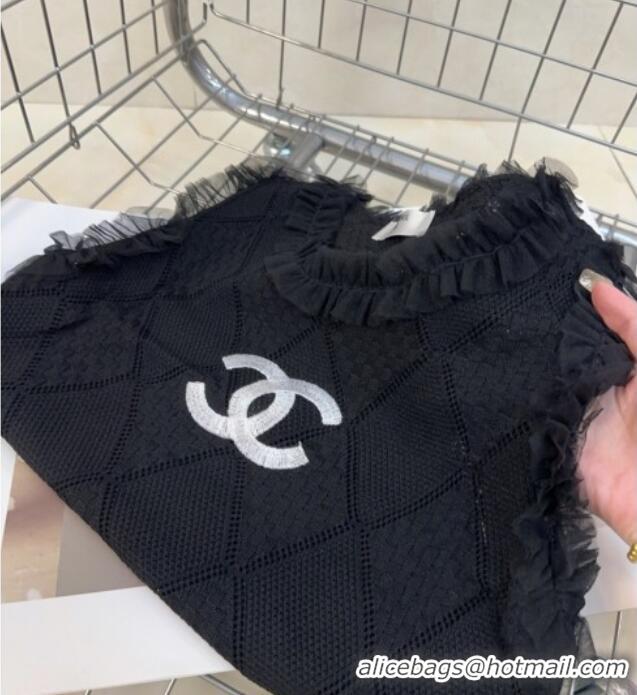 ​Good Taste Chanel Knit Vest with Falbala 0314 Black 2025