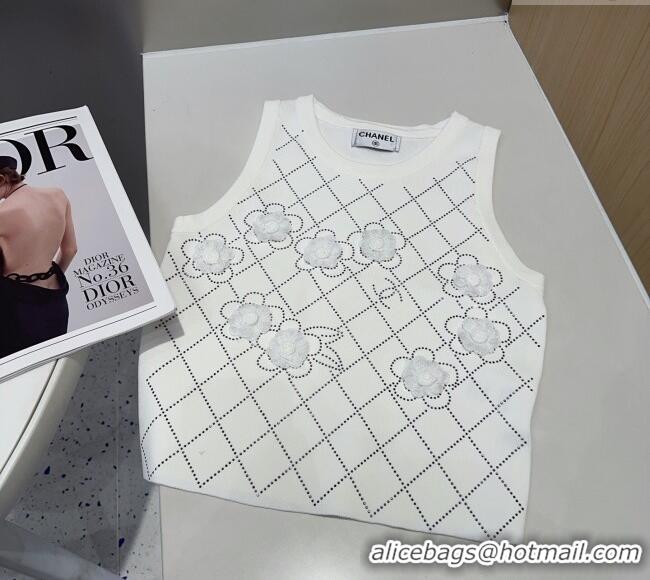 Good Product Chanel Camellia Vest 0314 White 2025