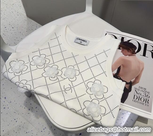 Good Product Chanel Camellia Vest 0314 White 2025