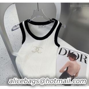 ​Famous Brand Chanel CC Logo Vest 0314 White 2025
